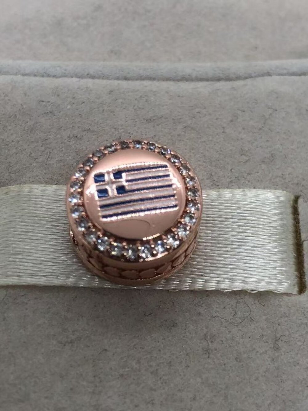 ✨🔥Pandora Greece Flag Charm Bead Charm |S925 Sterling Silver rose gold
